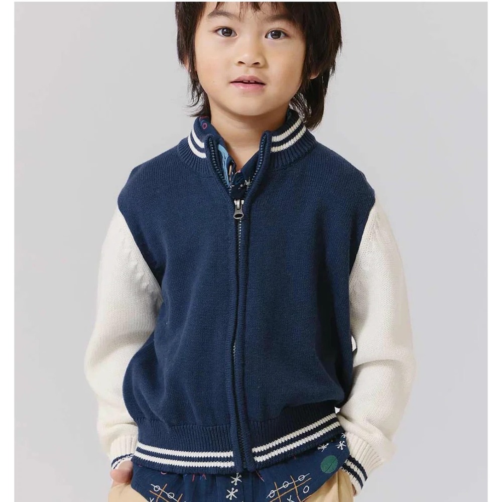Blue Rooster NWT Boys Varsity Navy‎ Blue Zip Sweater Size 4